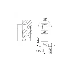 Переключатель на 2 выхода Escudo 102 170 2CR Chrome