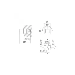 Переключатель на 3 выхода Escudo 102 180 2CR Chrome