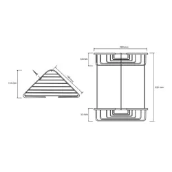 Мыльница CYTRO угловая  195х195х270мм