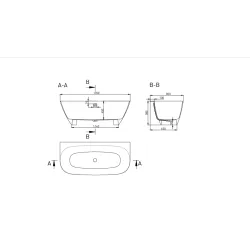 Ванна пристенная Salini SOFIA WALL 170x80 (S-Stone, матовый)