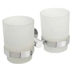 Стакан двойной для зубных щеток OMEGA настенный 160x95x90мм, хром