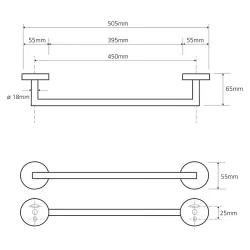 Полотенцедержатель OMEGA 505*55*65мм