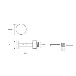 Крючок OMEGA 25*50мм хром
