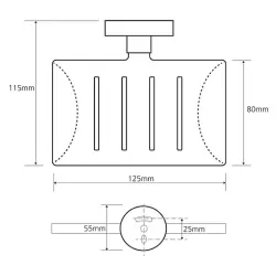 Мыльница OMEGA прямоугольная 125*55*115мм хром