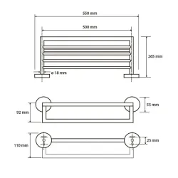 Полотенцедержатель DARK с вешалкой 500мм