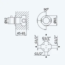 Переключатель на 2 потока Lusitano 107 200 1MM Morning Mist