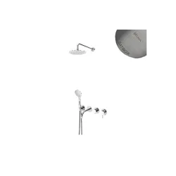 Душевой набор, скрытого монтажа, душевой лейкой Ø250 мм и наливом на ванну Lusitano 107 312 1ST Satinox
