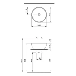 Раковина Bocchi Roma 45x45 см  белая (РАСПРОДАЖА)