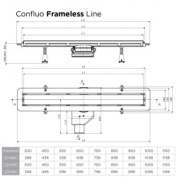 Душевой трап линейный 2в1 (под плитку/Хром) Pestan Confluo Frameless Line 950 NEW