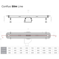 Душевой трап щелевой Pestan Confluo Slim Line 850 BLACK MATTE NEW  (стар. арт - 13101022)