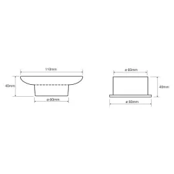 Мыльница отдельностоящая 110*60*110,матовое стекло