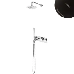 Душевая система термостатическая, скрытого монтажа, с стальной душевой лейкой Ø250 мм, и наливом на ванну - Elo 138 310 2NS Night sky