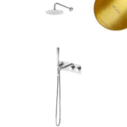 Душевая система термостатическая, скрытого монтажа, с стальной душевой лейкой Ø250 мм, и наливом на ванну - Elo 138 310 2SR Sunrise