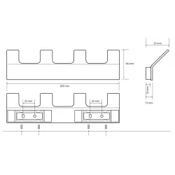 Вешалка-планка SOLO с 4-мя крючками , хром