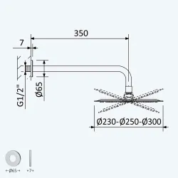 Система скрытого монтажа Bruma Leaf на 2 потока Set 167 130 1 SR, верхний душ 300мм Sunrise
