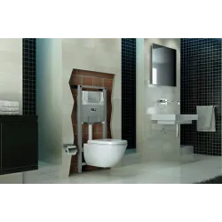 Кнопка смыва механическая OLI Narrow  черная soft-touch