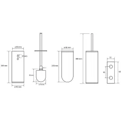 SABLO: Ёршик подвесной/напольный,  щётка чëрная