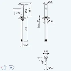 Смеситель для раковины Leaf 167 000 7SR Sunrise