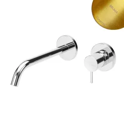 Смеситель для раковины скрытого монтажа Leaf 167 012 1SR Sunrise (излив 200 мм, ручка тип 2)