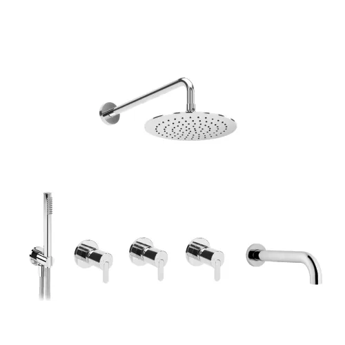 Система скрытого монтажа для ванны Bruma Leaf на 3 потока Set 167 120 1 CR-TripleB, Chrome