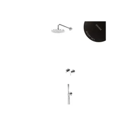 Душевой набор, скрытого монтажа, горизонтальный, с латунной душевой лейкой Ø300 мм, и ручным душем Elo Leaf 167 360 8NS Night Sky
