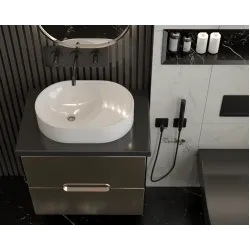 Раковина накладная Madera Luna 49x34 см, искусственный мрамор (без отверстия)