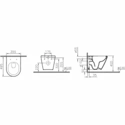 Унитаз подвесной Vitra Integra Rim-ex (49 см), укороченный (РАСПРОДАЖА)