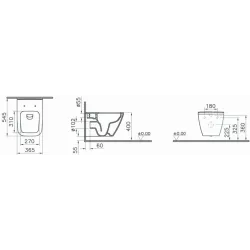 Унитаз подвесной Vitra Integra Square безободковый, черный мат. + сиденье soft-close (РАСПРОДАЖА)