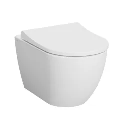 Унитаз подвесной Vitra Mia Round SmoothFlush безободковый, с сиденьем микролифт