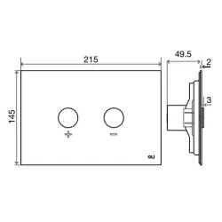 Панель смыва пневматическая OLI Blink белое золото - ультратонкий металл