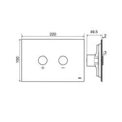 Кнопка смыва пневматическая OLI Blink Gun Metal (вороненая сталь) - ультратонкий металл