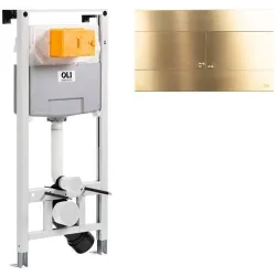 Комплект инсталляции OLI 120 механическая + клавиша Slim INOX металлическая, золото