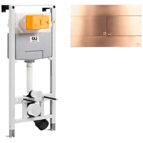 Комплект инсталляции OLI 120 механическая + клавиша Slim INOX металлическая, бронза/медь