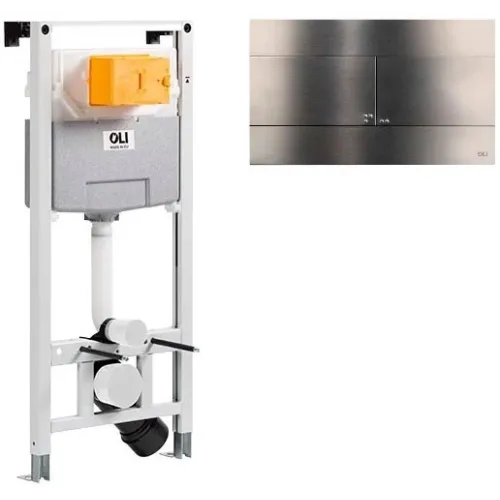 Комплект инсталляции OLI 120 механическая + клавиша Slim INOX металлическая, gun metal