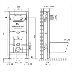 Система инсталляция для унитазов OLI 120 plus (стар. 177306) (пневматическая)