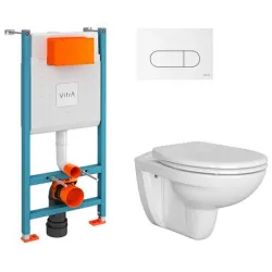 Промо комплект Vitra Normus L-box унитаз с инсталляцией, белая панель смыва