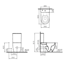 Sento Rim-ex напольный унитаз open back, сиденье тонкое микролифт