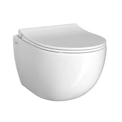 Комплект: L-Box Sento Rim-Ex подвесной безободковый унитаз с тонким сиденьем с микролифтом, инсталляцией и клавишей смыва хром