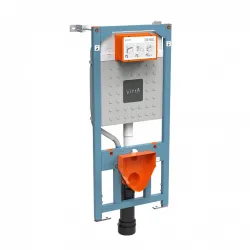 Комплект: подвесной безободковый унитаз S40 SmoothFlush с тонким сиденьем с микролифтом, инсталляцией и панелью управления глянцевый хром