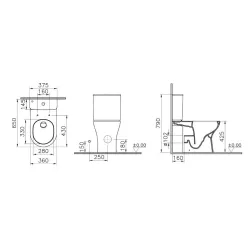 Напольный безободковый унитаза VitrA M50 Tornado VortexFlush, c сиденьем микролифт