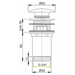 Донный клапан для раковины AlcaPlast -BL-01