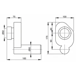 Сифон для писсуара AlcaPlast  горизонтальный