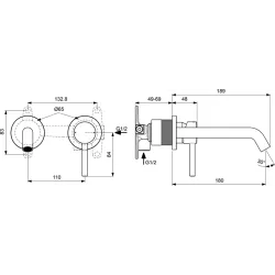 Смеситель для умывальника Ideal Standard CERALINE  (отдельно докупается A1313NU)
