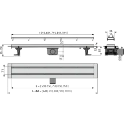 Душевой лоток AlcaPlast APZ13-Double9-750
