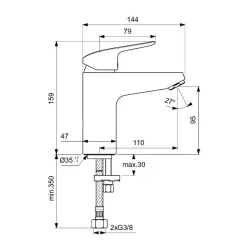 Смеситель Ideal Standart Ceraflex  для раковины