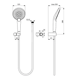 Душевой гарнитур Ideal Standard IdealRain(диаметр лейки Ø125 мм)