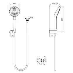 Душевой гарнитур Ideal Standart Idealrain(диаметр лейки Ø110 мм)