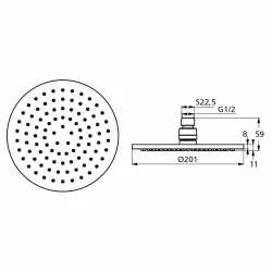 Верхний душ Ideal Standard IdealRain  (200см, латунь)