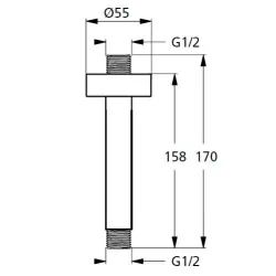 Кронштейн для верхнего душа Ideal Standard IdealRain  (150 мм)
