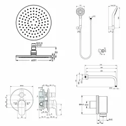 Промо набор для душа Ideal Standard Ceraflex 4 in 1